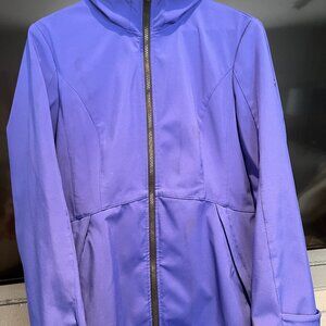 London Fog Cobalt Blue Hooded Rain Jacket | Lined Spring Coat | Size L